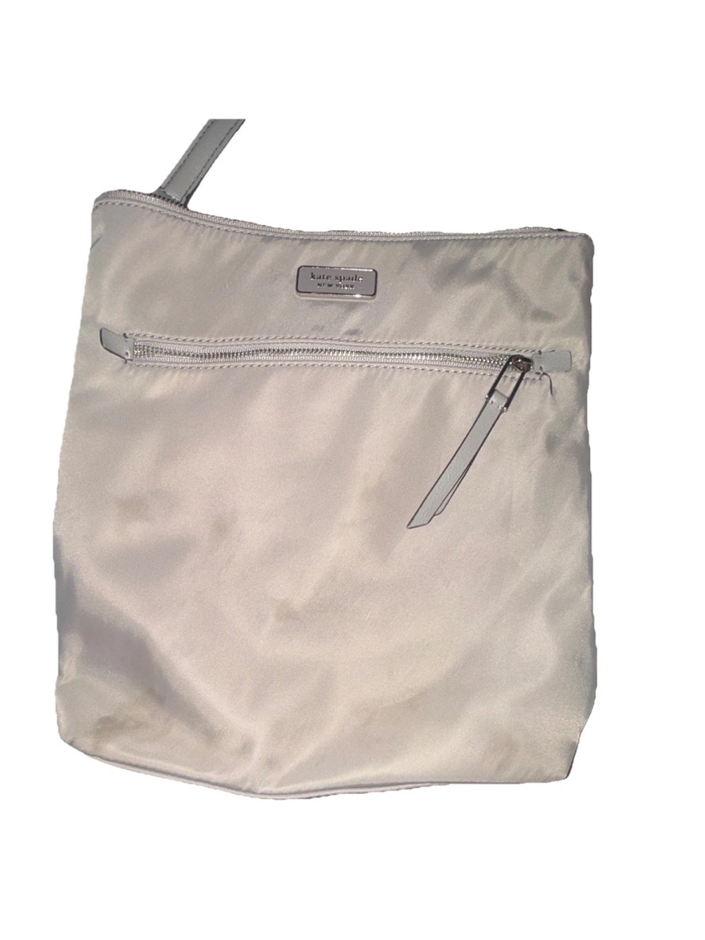 kate spade cream nylon zip-front crossbody